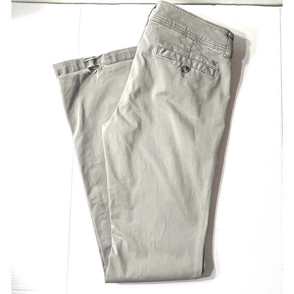 American‎ Eagle Kick Boot Pants Gray Womens 10 Long Bootcut Low Rise Chinos
